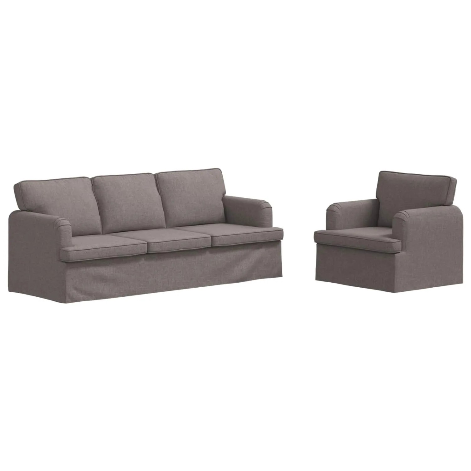 vidaXL Sofa 2-Tlg Taupe 144 x 80 x 85 cm Stoff 3407608