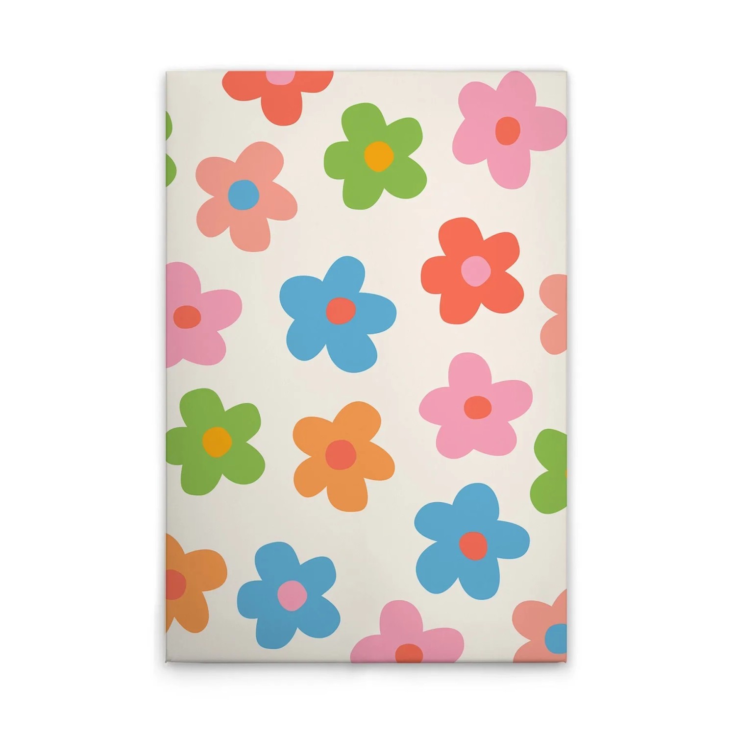 Tadessi Leinwandbild - M1-No.51697 - Retro Blumen Bunt - 80 x 120 cm - Querformat