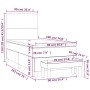 vidaXL Boxspringbett Creme 90x190 mit Matratze und Bank, Maße