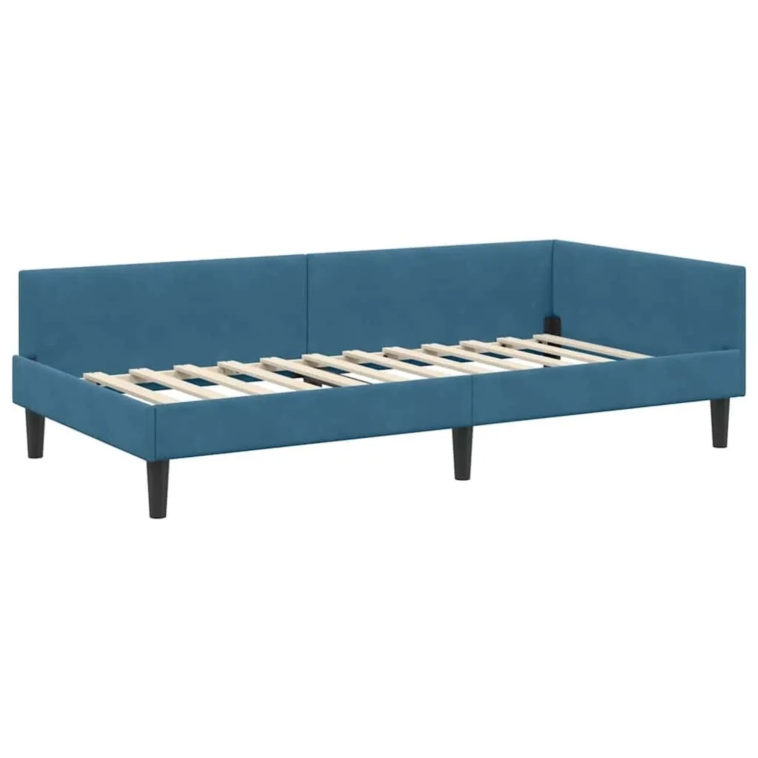 vidaXL Eckbettgestell mit Kopfteil Blau 80 x 200 cm Stoff 42016133 günstig online kaufen