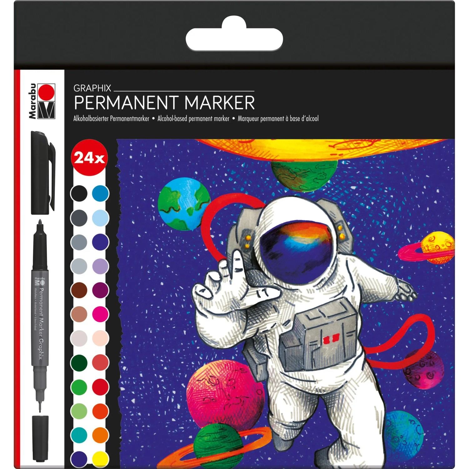 Marabu Graphix Marker Set, 24 Farben, für Illustrationen und Skizzen.