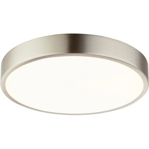 Runde LED-Deckenleuchte Vitos von Globo, Aluminium Druckguss Nickel matt, neutralweißes Licht.