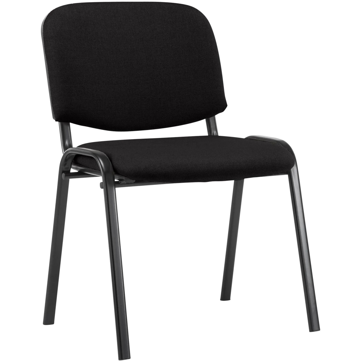 DELUKE Besucherstuhl ZAGREB Stoff Schwarz 53x53x83cm Konferenzstuhl Wartezimmerstuhl Bürostuhl