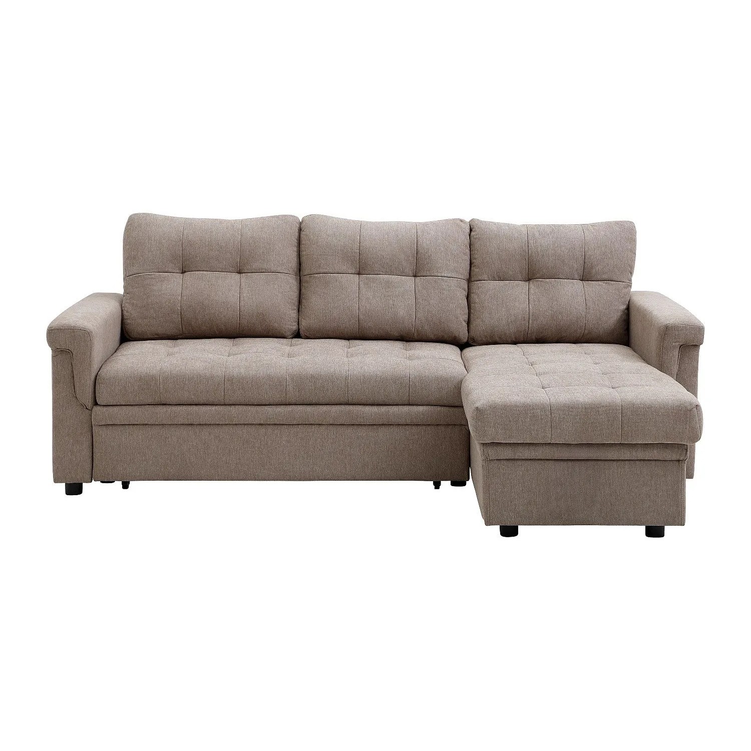 Vente-unique Schlafsofa Deramop Taupe 215 cm