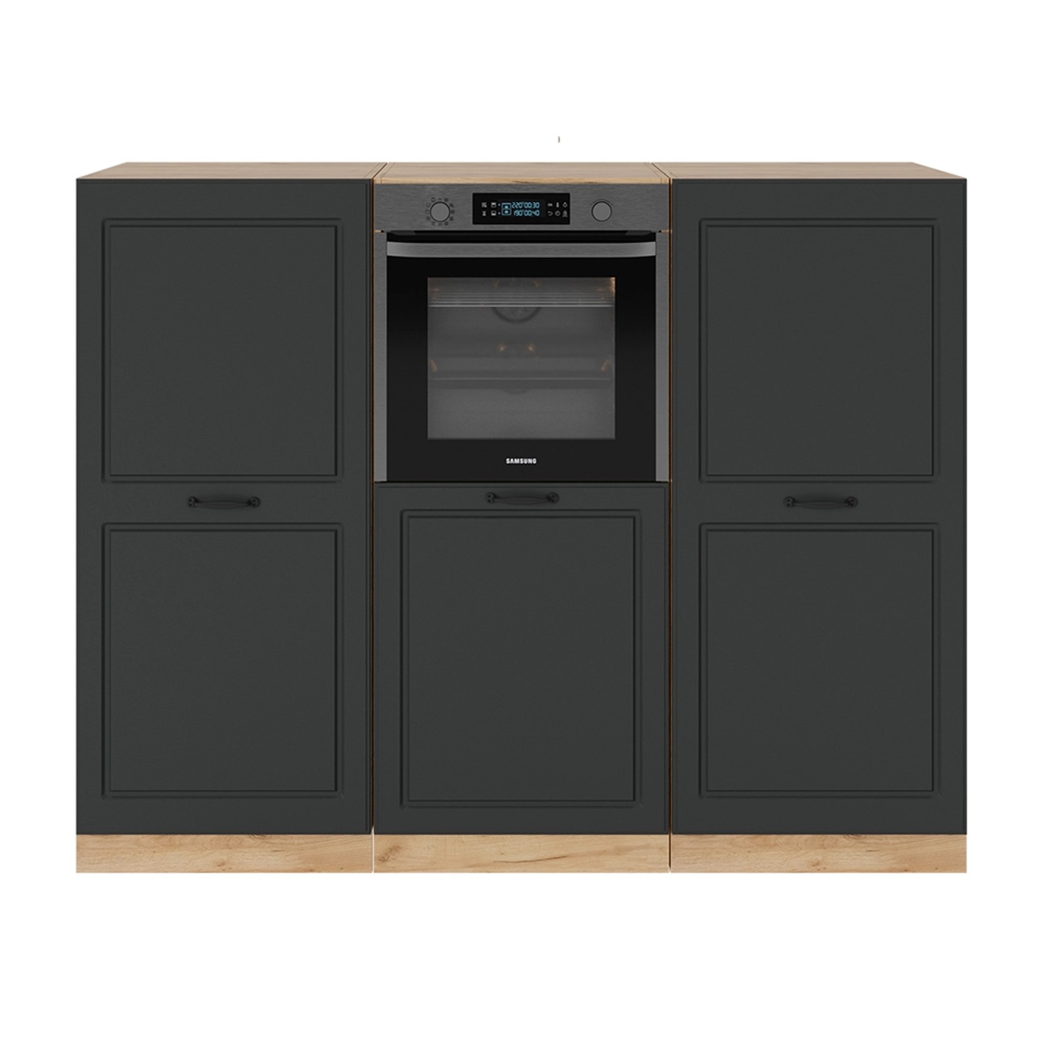 Vicco R-Line Küchenblock Anthrazit Landhaus/Goldkraft Eiche 180 cm ohne Arb günstig online kaufen