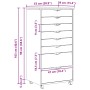 vidaXL Rollcontainer mit Schubladen MOSS Klarlack 53 x 39 x 103 cm 42032403_10