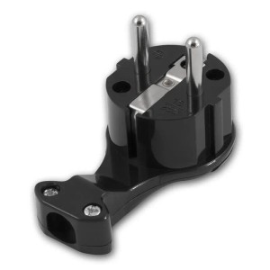 McPower Schutzkontakt-Winkelstecker Extra Flach Schwarz