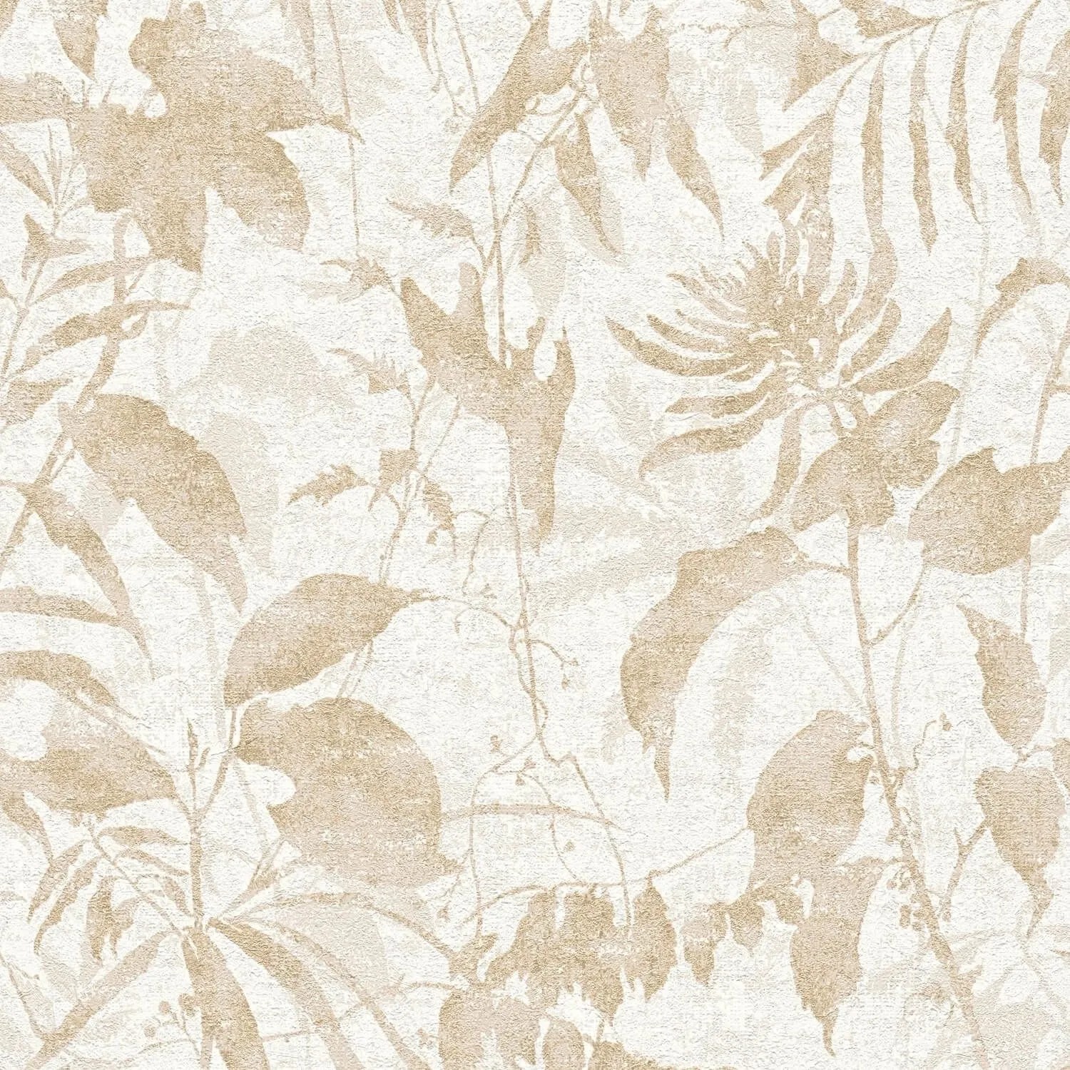 PROFHOME 782032-GU Florale Tapete Matt Creme Beige Creme-Weiß Grau 0,53 m x 10,05 m 5,33 m2