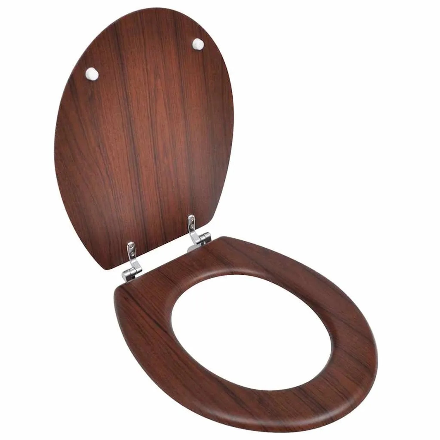 vidaXL Toilettensitz MDF Deckel Schlichtes Design Braun 140803