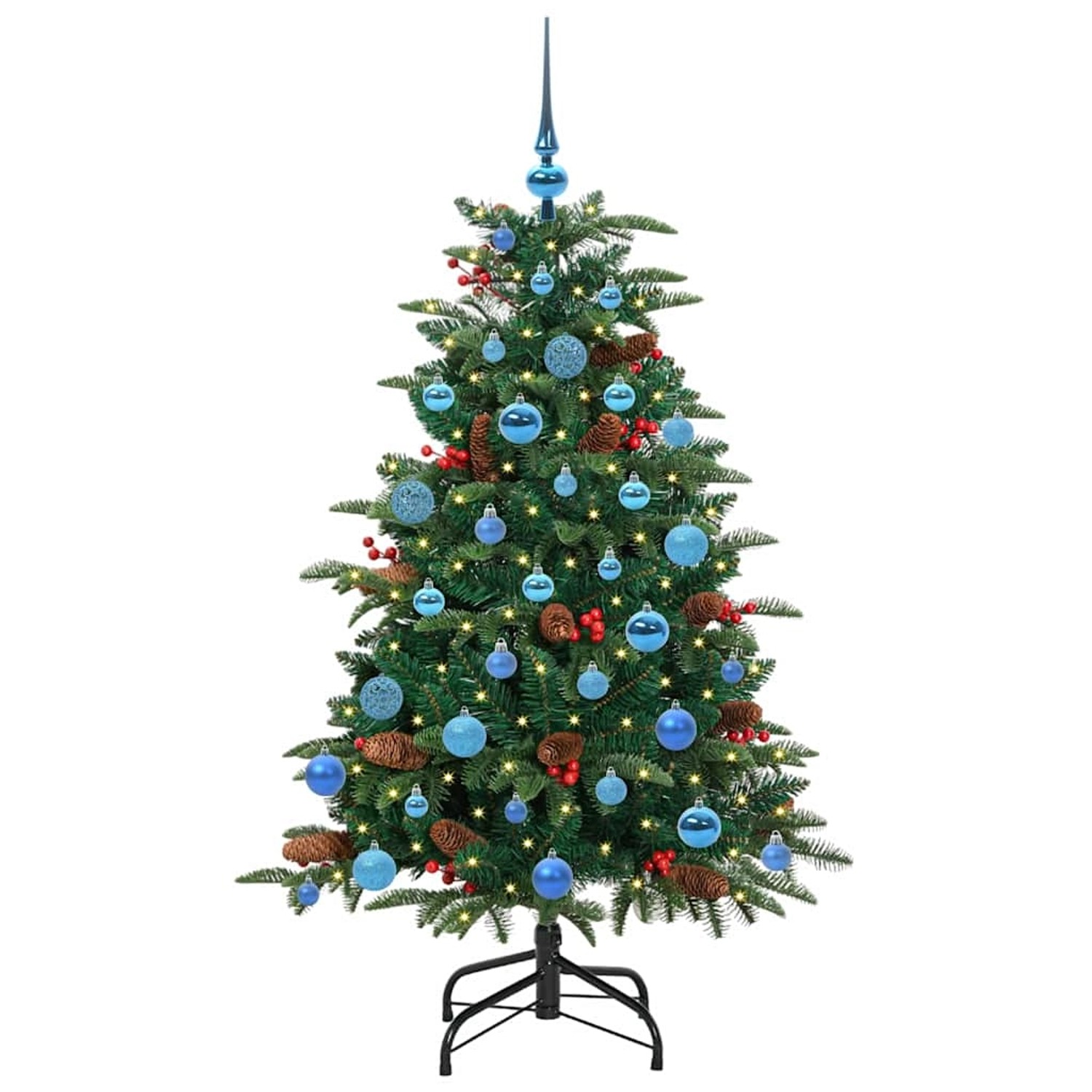 vidaXL Künstlicher Weihnachtsbaum mit 150 LEDs mit Ständer Grün 150 cm 3395548