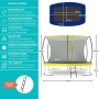 Rechteckiges Zero Gravity Gartentrampolin 305x213cm mit Sicherheitsnetz und Leiter.