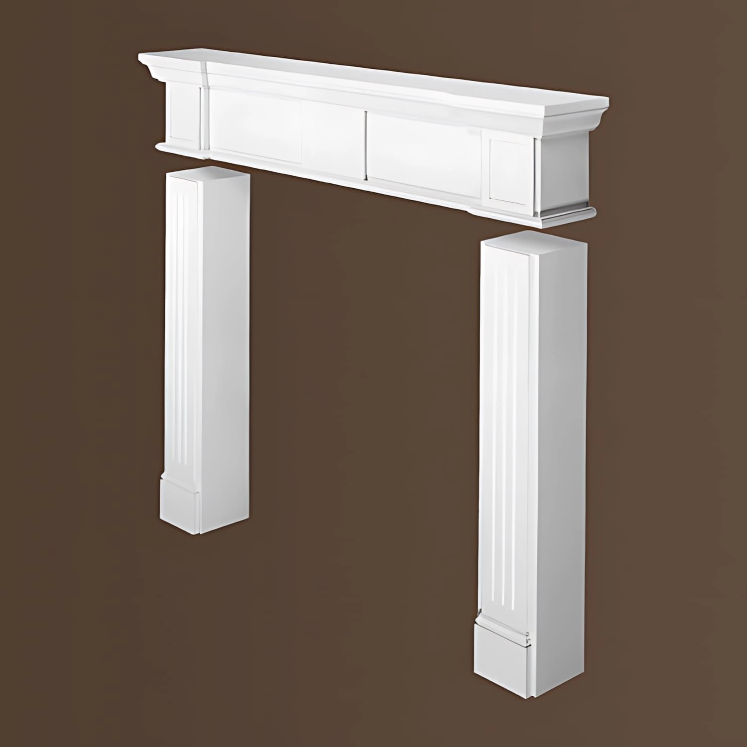 Weißes PROFHOME Zierelement/Stuckdekor aus Polyurethan für Paneele, 85,9x17x15,2 cm.