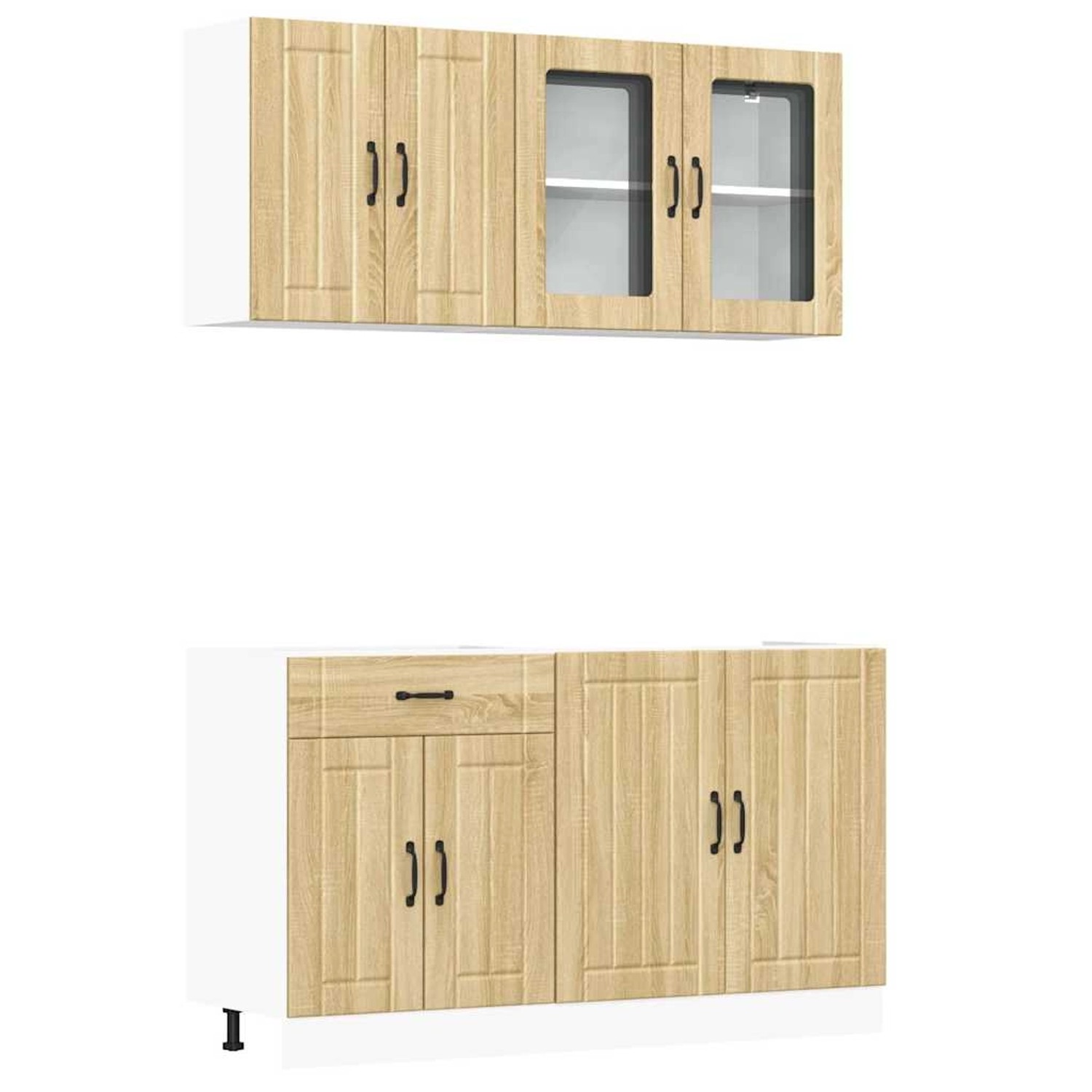 vidaXL 4-Tlg Küchenschrank-Set Lucca Sonoma-Eiche Holzwerkstoff 3314864 günstig online kaufen