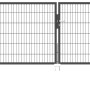 Anthrazitfarbenes Metallzaun Doppeltor (120x350cm) für Doppelstabmatten zum Einbetonieren.