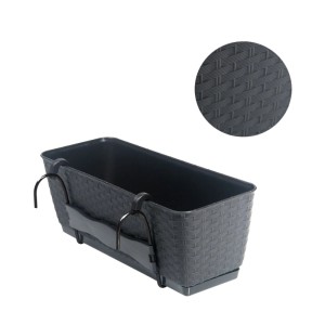 BigDean Blumenkasten Blumentopf Blumenkasten Pflanzkübel Pflanzgefäß Pflanztopf Balkonkasten ca. 49 x 16 x 17 cm L x B x H 12 Liter
