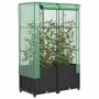 vidaXL Hochbeet mit Gewächshaus-Aufsatz in Rattan-Optik, 80x40x138 cm. Ideal für Garten, Balkon oder Terrasse.