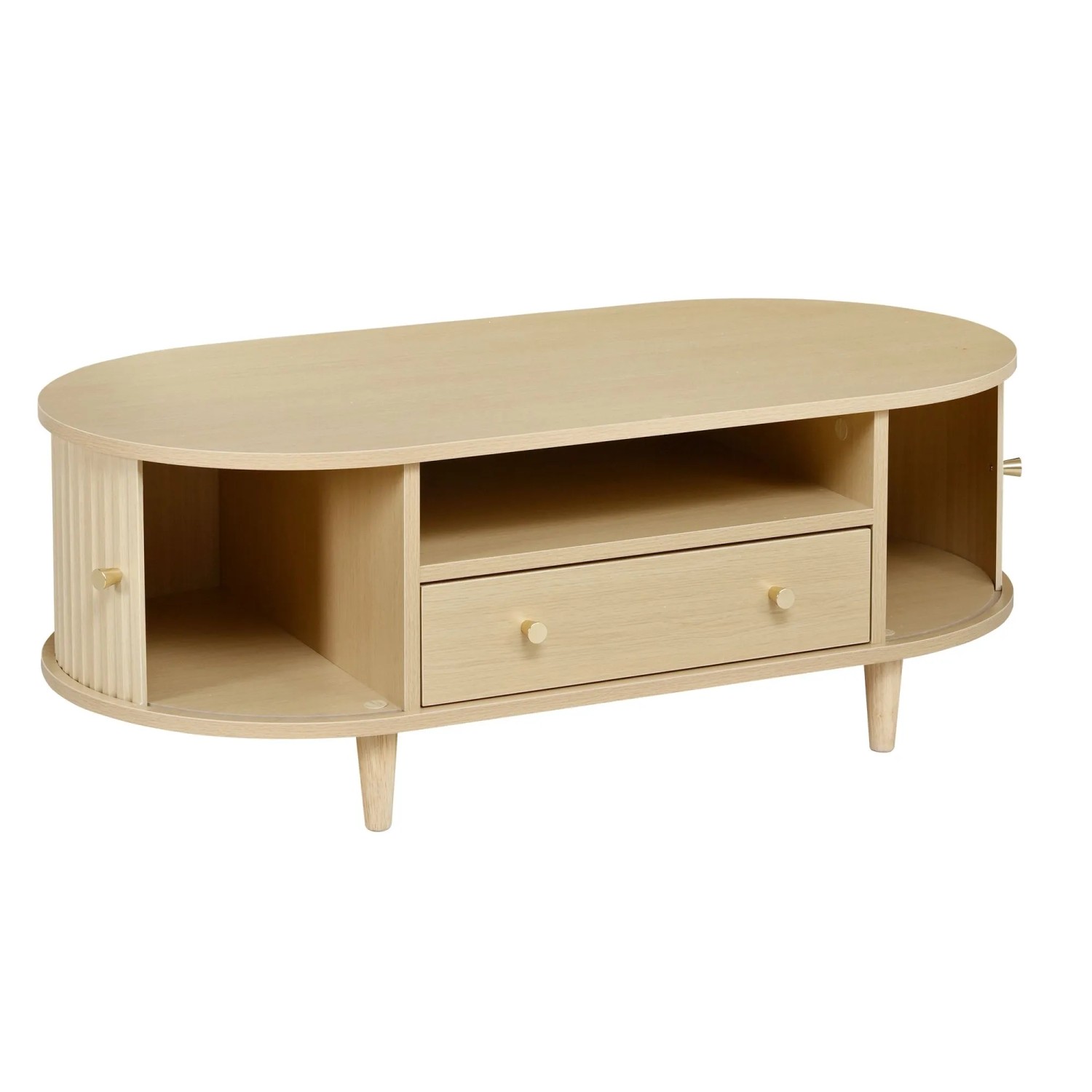 okwish Couchtisch mit MDF Wohnzimmer Schublade Stauraum 100x50x36cm Holzfarbe