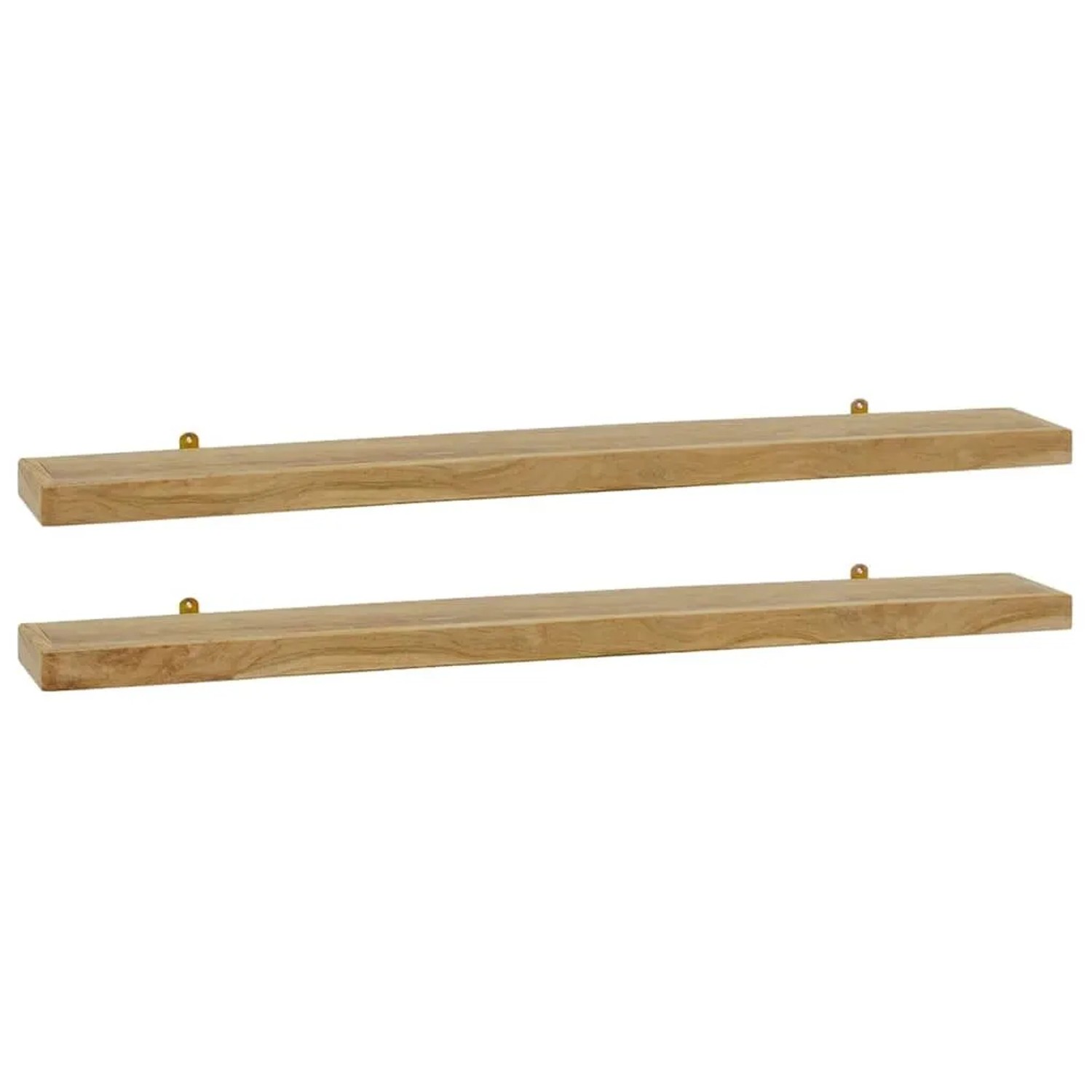 vidaXL Wandregale 2 Stk 110x15x4 cm Massivholz Teak 340757