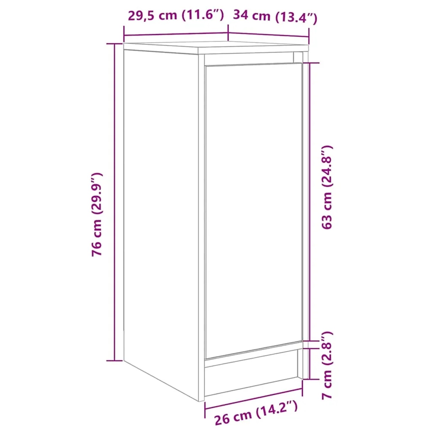 vidaXL Schuhschrank Sonoma-Eiche 29,5x34x76 cm Holzwerkstoff 861861_12