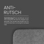 Detailaufnahme der rutschfesten Unterseite eines anthrazitfarbenen Bestlivings Stuhlkissens.