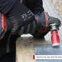 PROREGAL Diamant Bohrkronenaufsatz Premium Crystal 28 mm im Einsatz mit Winkelschleifer beim Fliesenbohren.