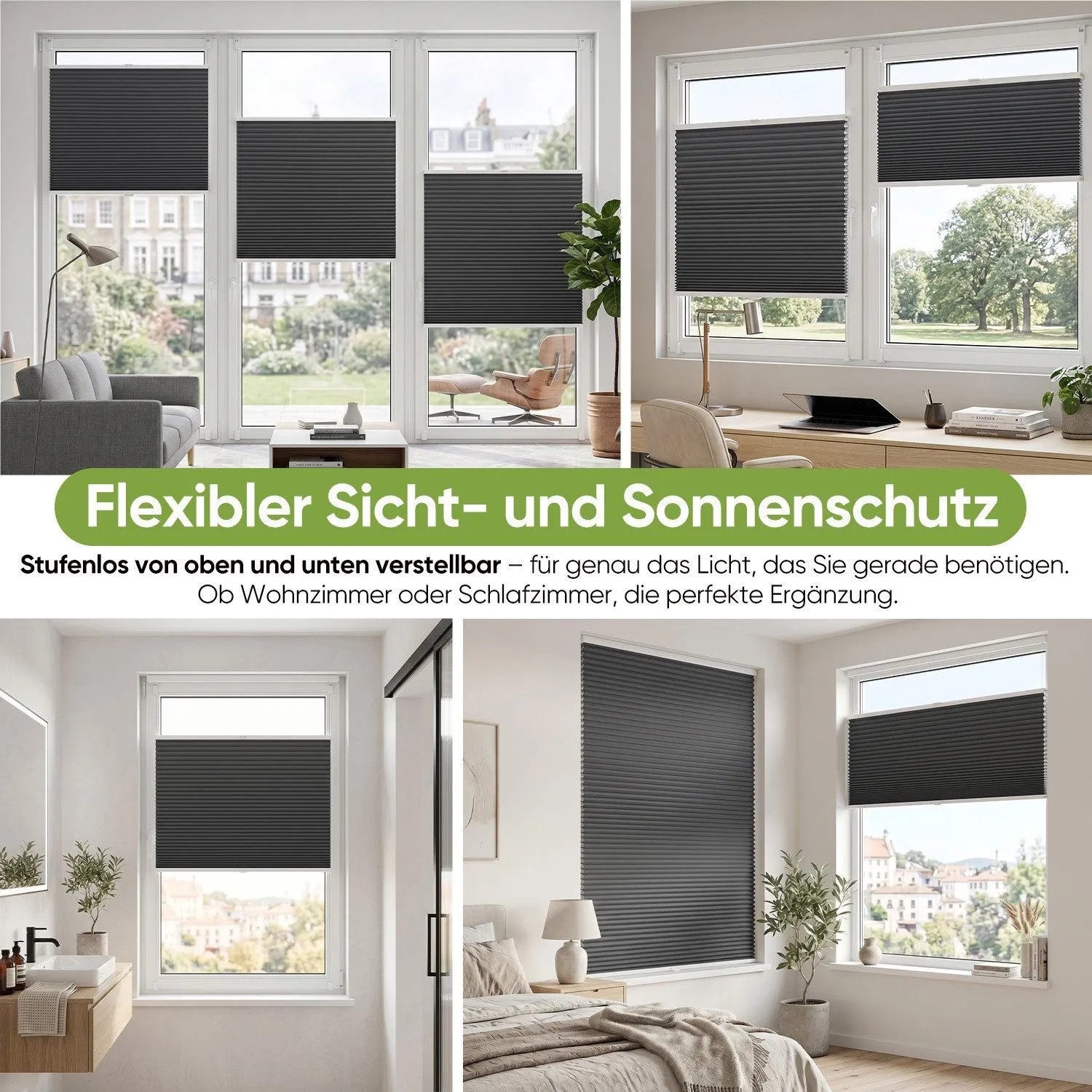 SALCAR Wabenplissee Thermo Plissee Klemmfix ohne Bohren Verspannt Verdunkelnd Blickdicht Grau 80x100cm für Fenster und Tür Sonnenschutz Hitzeschutz_8