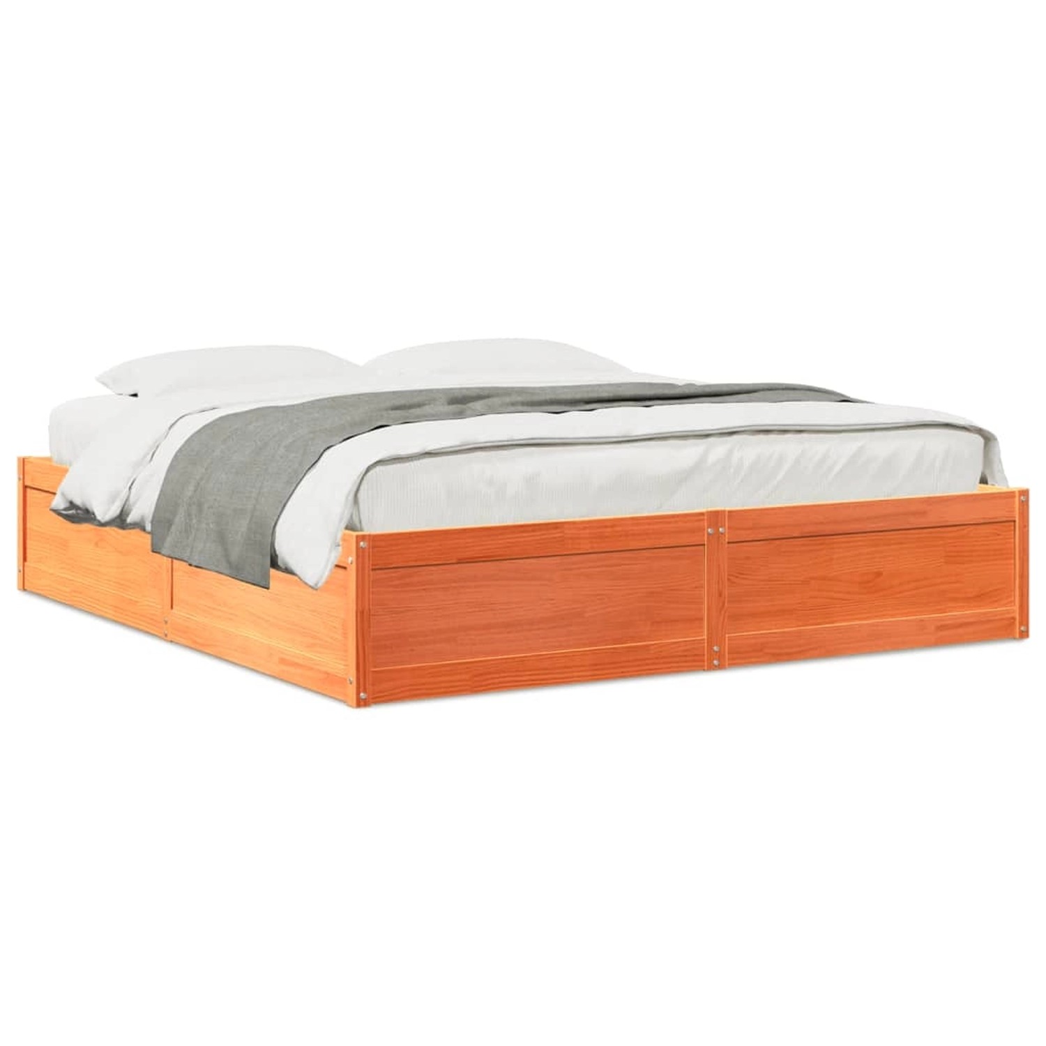 vidaXL Massivholzbett ohne Matratze Wachsbraun 200x200 Kiefernholz 3282365 günstig online kaufen