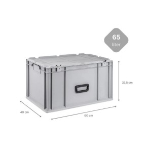 Graue Eurobox NextGen Portable, 65 Liter, mit Rasterschaumstoff und Schaumstoffeinlage.