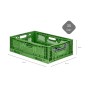 Grüne PROREGAL Klappbox, 35 Liter, stapelbar, für Industrie und Gewerbe. Aufbewahrungsbox.