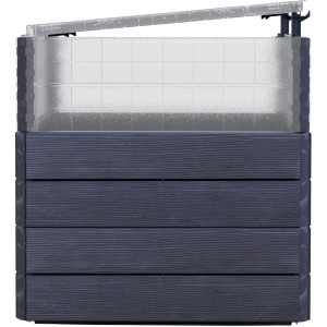 Garantia Hochbeet-System Turbo Plus L Ergo Quadro 80x80x80 cm Wood mit Frühbeetabdeckung.
