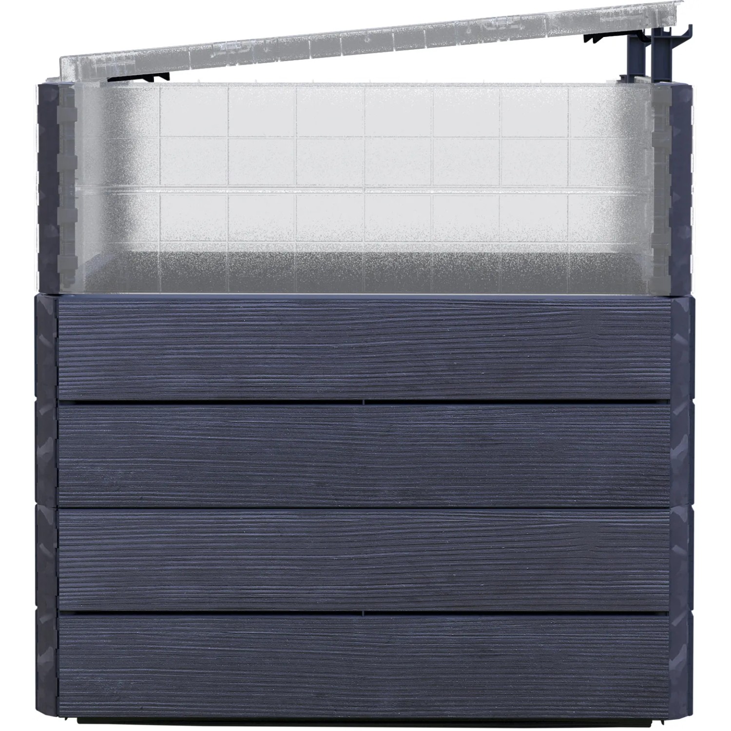 Garantia Hochbeet-System Turbo Plus L Ergo Quadro 80x80x80 cm Wood mit Frühbeetabdeckung.