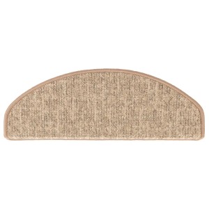 Beige, halbrunde Karat Stufenmatte Alto selbstklebend, 23,5x65 cm. Treppenschutz für Innen.