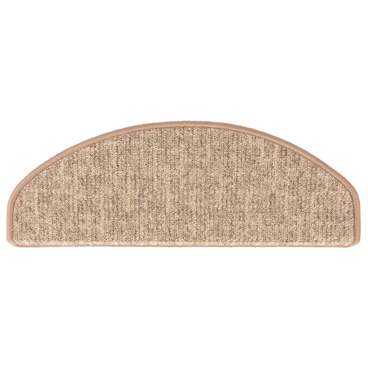 Beige, halbrunde Karat Stufenmatte Alto selbstklebend, 23,5x65 cm. Treppenschutz für Innen.