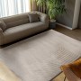 Lalee Kurzflorteppich Comfort 501 Light Taupe, 80x150 cm, mit modernem 3D Effekt Muster.
