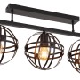 Schwarze Globo Deckenleuchte Tamara, 3-flammig, mit runden Metallschirmen im Industriedesign.