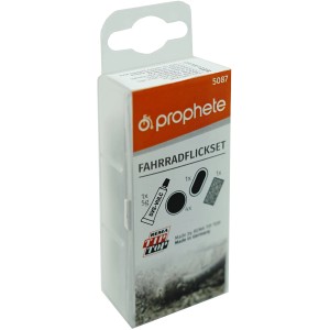 Tip-Top Flickzeug-Sortiment für Fahrradreifen, bestehend aus Flicken, Vulkanisierlösung und Schmirgelpapier.