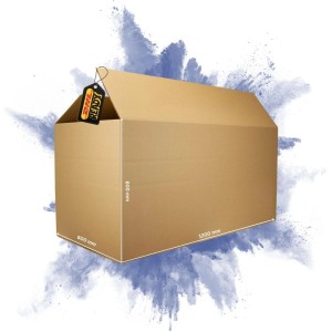 Brauner, 2-welliger PROREGAL Versandkarton, 1200x600x600 mm, bis 30 kg belastbar, mit DHL-Etikett.