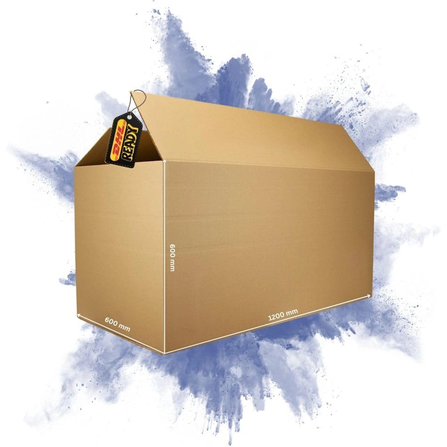 PROREGAL 1x Versandkarton 2-Wellig LxBxH 1200 x 600 x 600 mm Mit Höhenriller Belastbar Bis 30 kg Faltkarton Karton Paket...