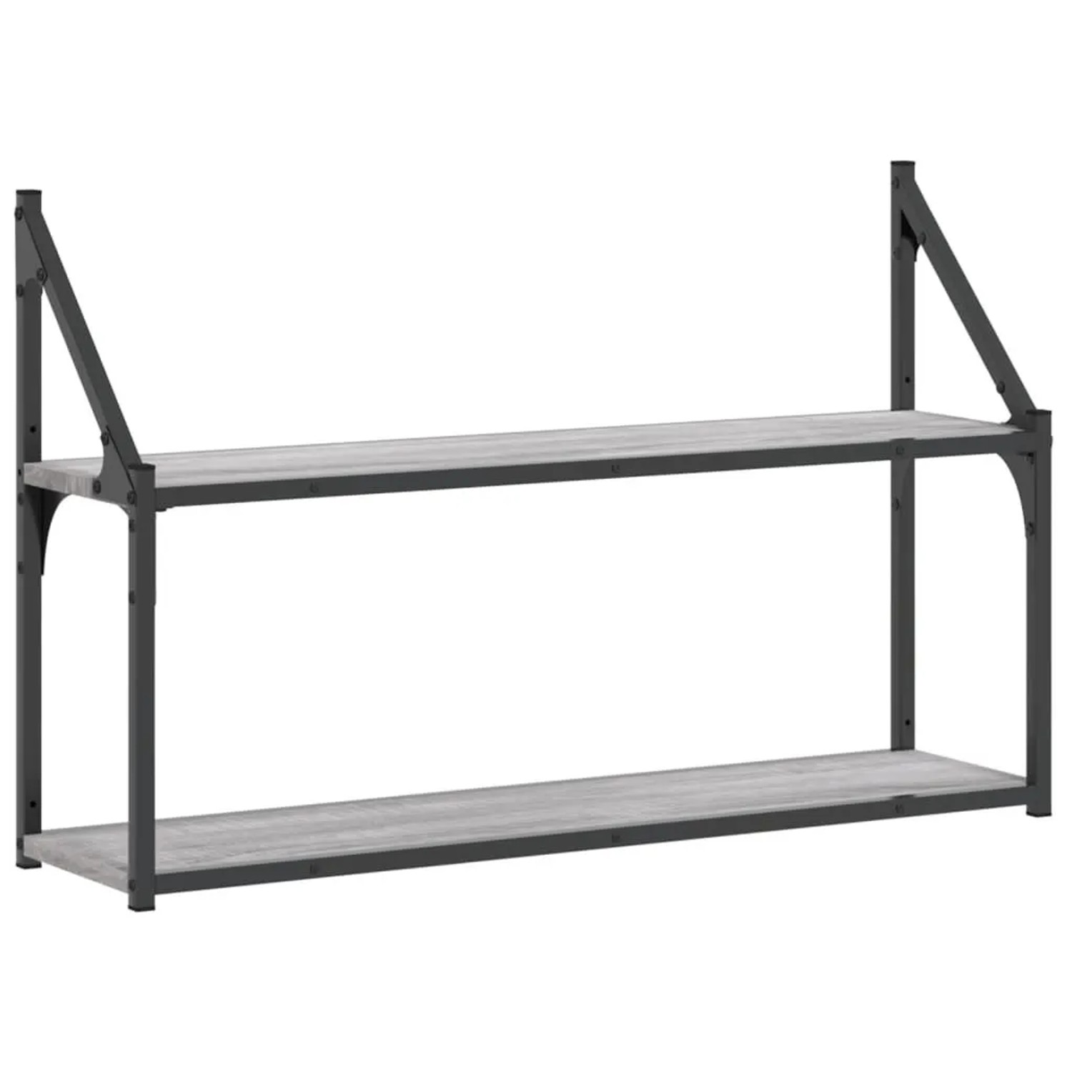 vidaXL Wandregal 2 Fächer Grau Sonoma 80x21x51 cm Holzwerkstoff 835467