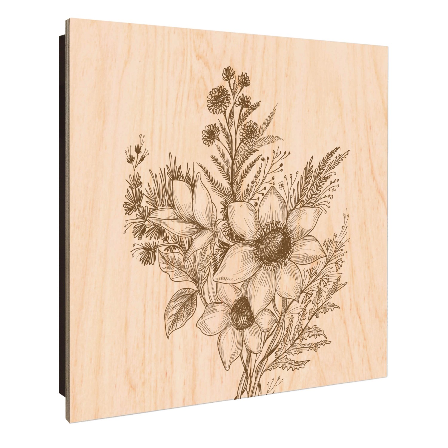 Banjado Schlüsselkasten Holz 30x30cm Schwarz Scharnier Rechts 50 Haken Desi günstig online kaufen
