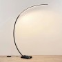 Moderne Lindby LED Bogenleuchte Kendra, dimmbar, schwarz, aus Metall, für Wohnzimmer.