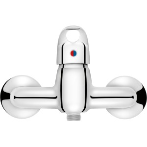 baliv Duscharmatur DU-5010 Chrom, Einhebelmischer für Dusche mit S-Anschlüssen und Rosetten.