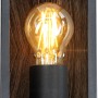 Eco-Light Außenleuchte Karo mit Holzoptik und E27-Fassung. Klassische Wandleuchte für den Außenbereich.