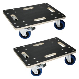 2er Set ECD Germany Transportroller 35x50cm mit Feststellbremse, bis 800kg