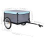 DELUKE Fahrrad Lastenanhänger, schwarz-blau, bis 65kg. Klappbarer Transportanhänger für Fahrräder.