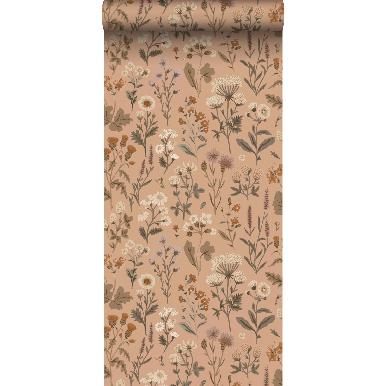 Sanders & Sanders Tapete Feldblumen Terrakottarosa 50 x 900 cm günstig online kaufen