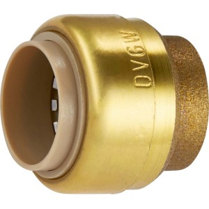 LUX Steck-Kappe Ø 18 mm aus Messing für Steckfittings zum Verschließen von Anschlüssen.