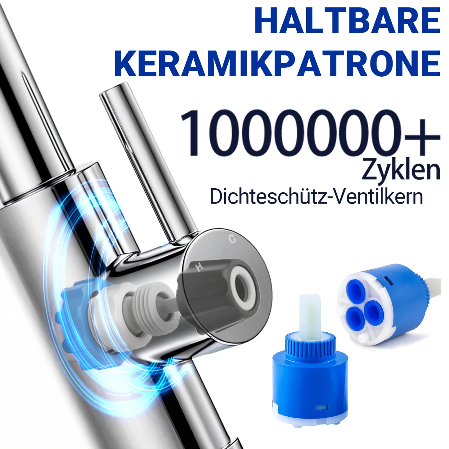 AICA Säulenbrause-Wasserhahn Chrom Zwei Wasserauslassmodi Küche Mischbatterie Ausziehbar 360° Drehbar Einhand-Spültischarmatur Bad Küchenarmatur_7