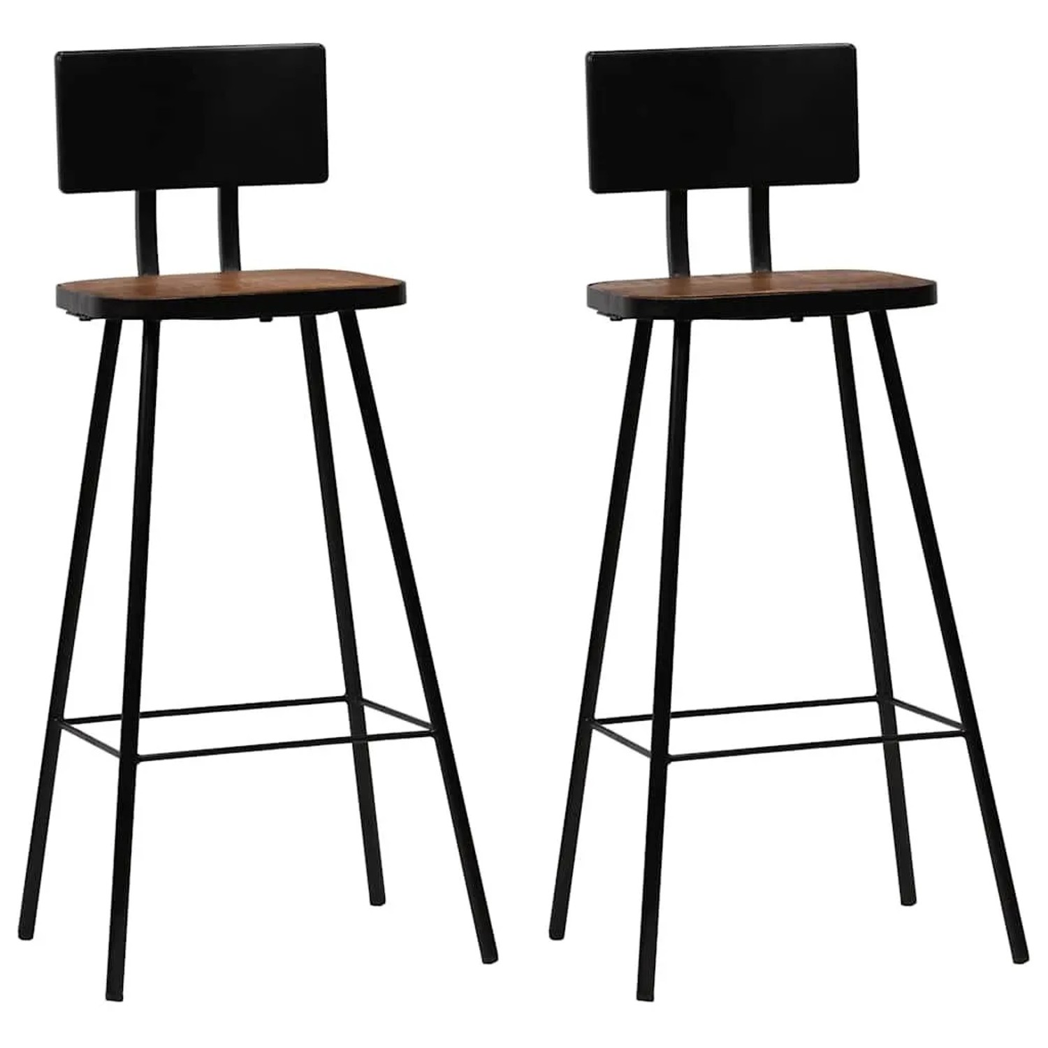 vidaXL Barhocker 2 Stk Massives Altholz 245390