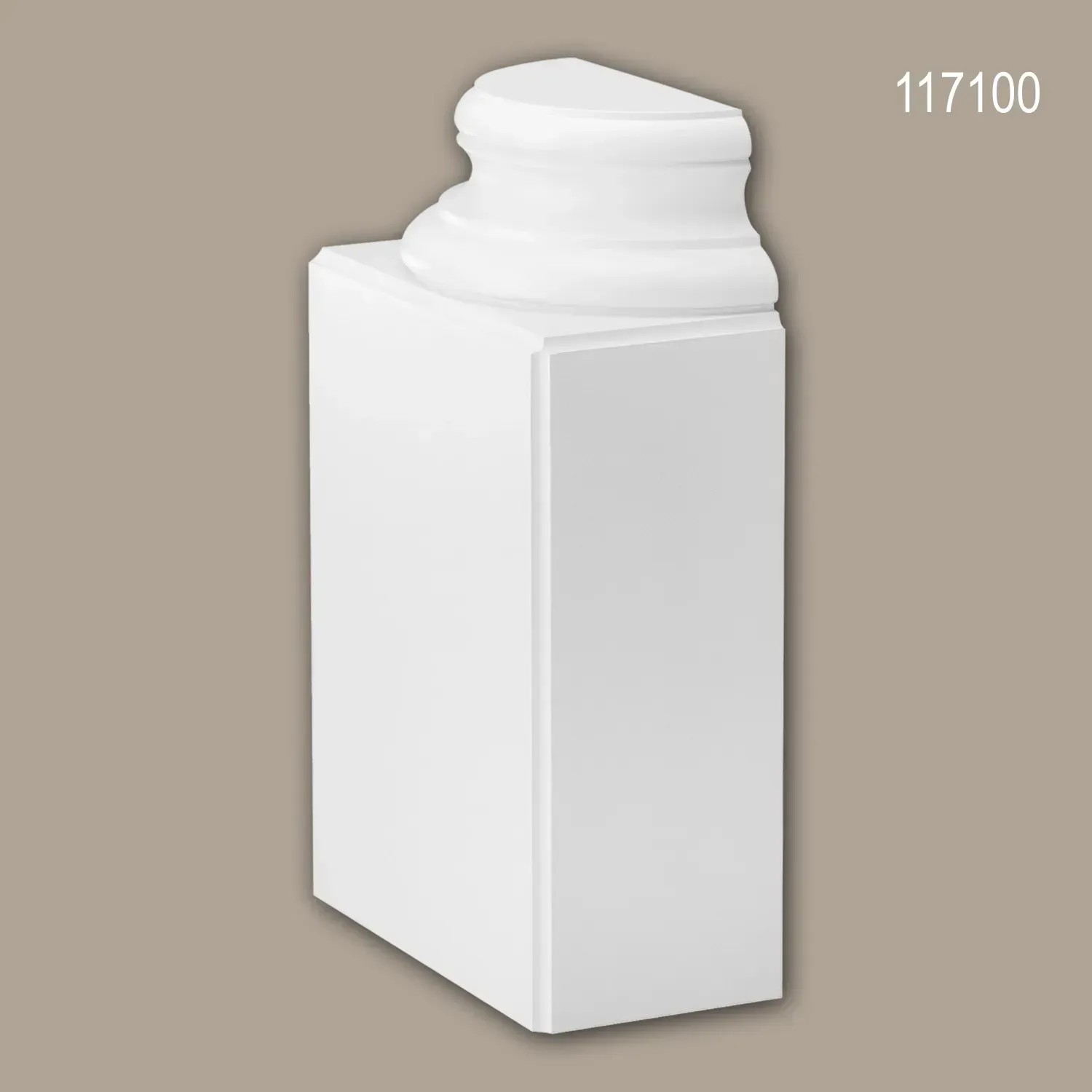 Weiße PROFHOME Halbsäule 117100 als Sockel/Säule für Zierelemente, 39,1x69,8x19,3 cm.